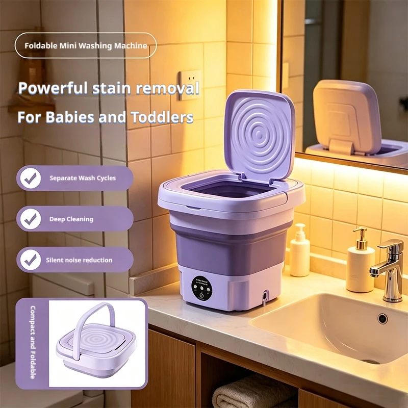 Baby Clothing Washing Machine - Mini Lavadora Plegable de 9L, Lavadora