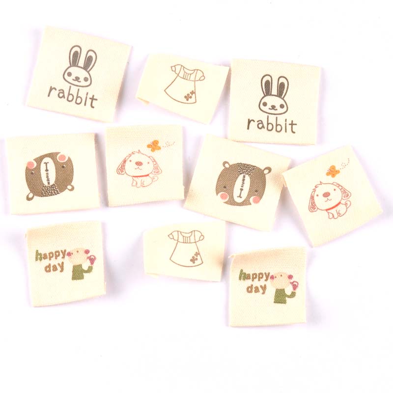 Baby Clothing Labels - Etiquetas tejidas de algodón Beige para