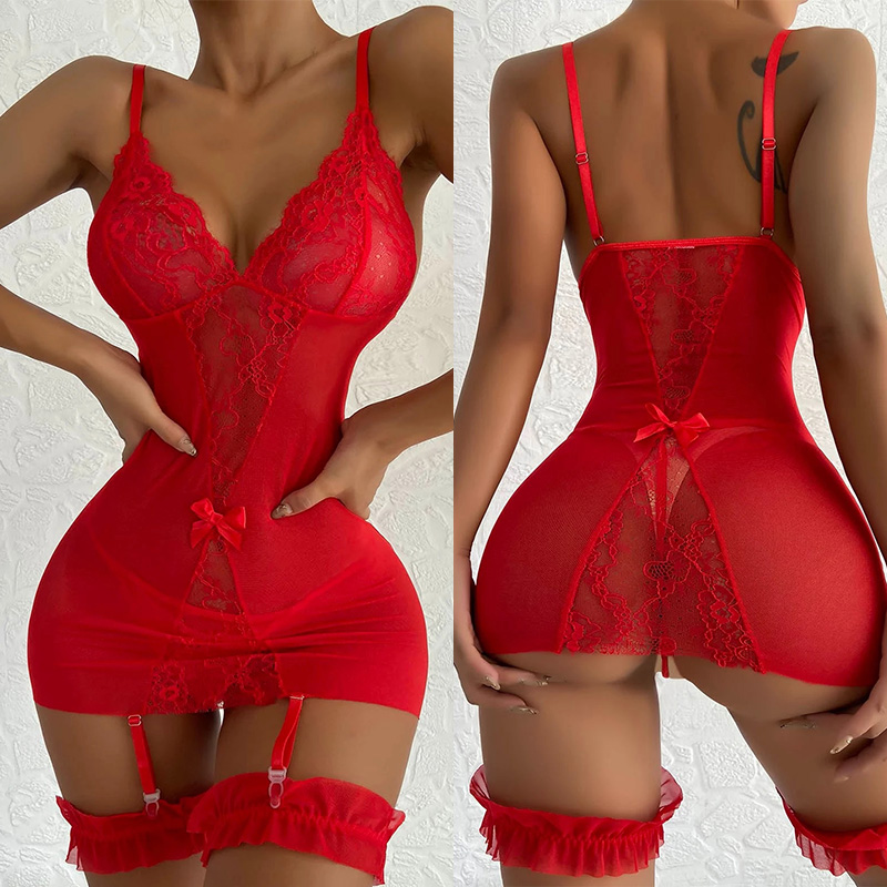 Baby Gown Nightwear - Camisón de encaje Sexy para mujer,