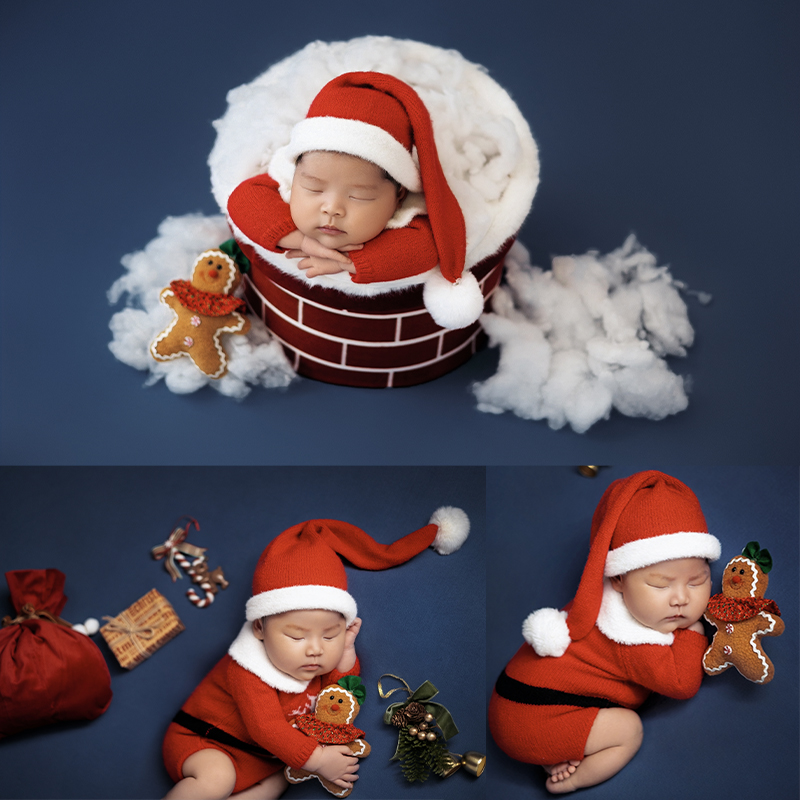 Baby Clothing Onesies - Ropa de fotografía de Papá Noel