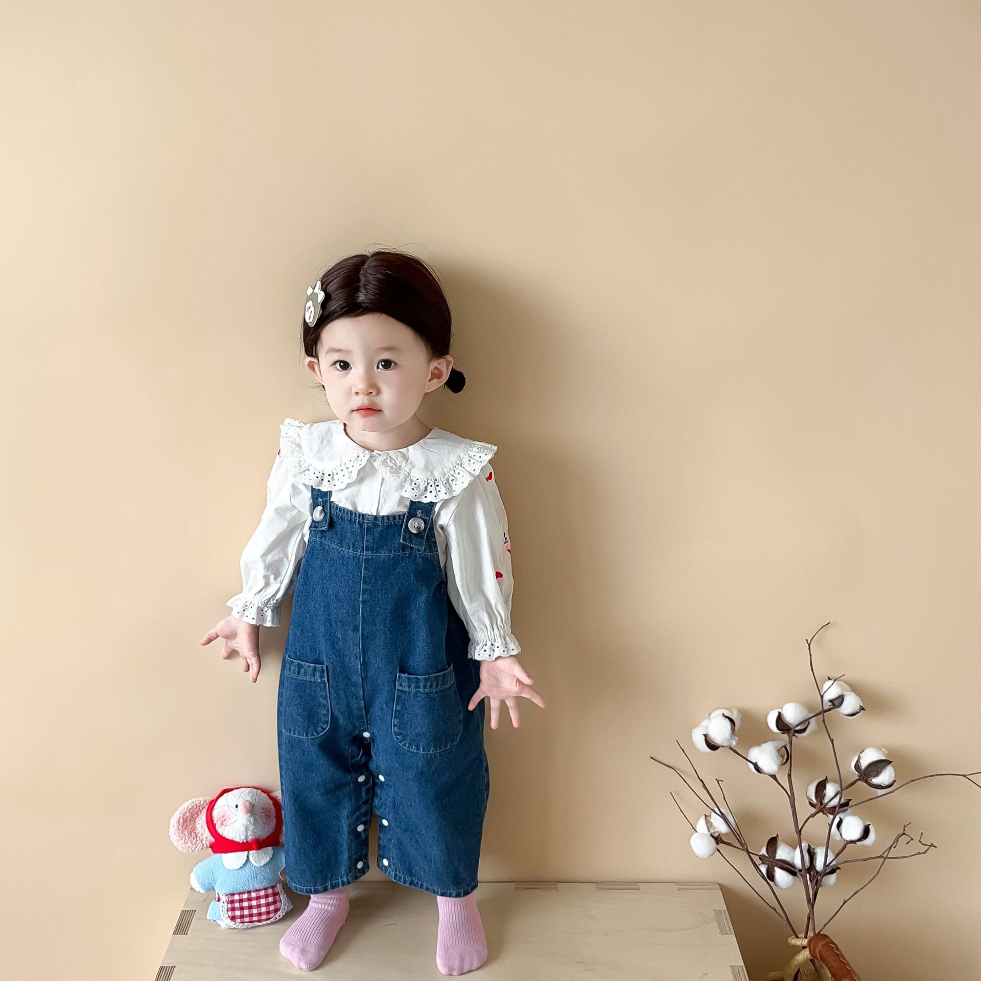 Mono vaquero holgado con bola  - Baby Overall Denim reseña y precio